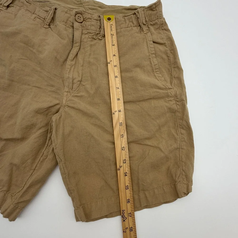 Polo Ralph Lauren Mens Classic Fit Linen Cotton Naval Tailors Shorts Tan 30